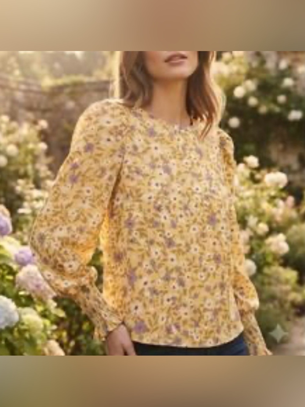 Pleione Anthropologie Oversized Floral Blouse Size XS